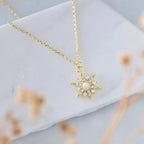 CZ Opal Starburst Necklace 