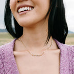 Opal Birthstone Necklace, Moonstone Gemstone Necklace