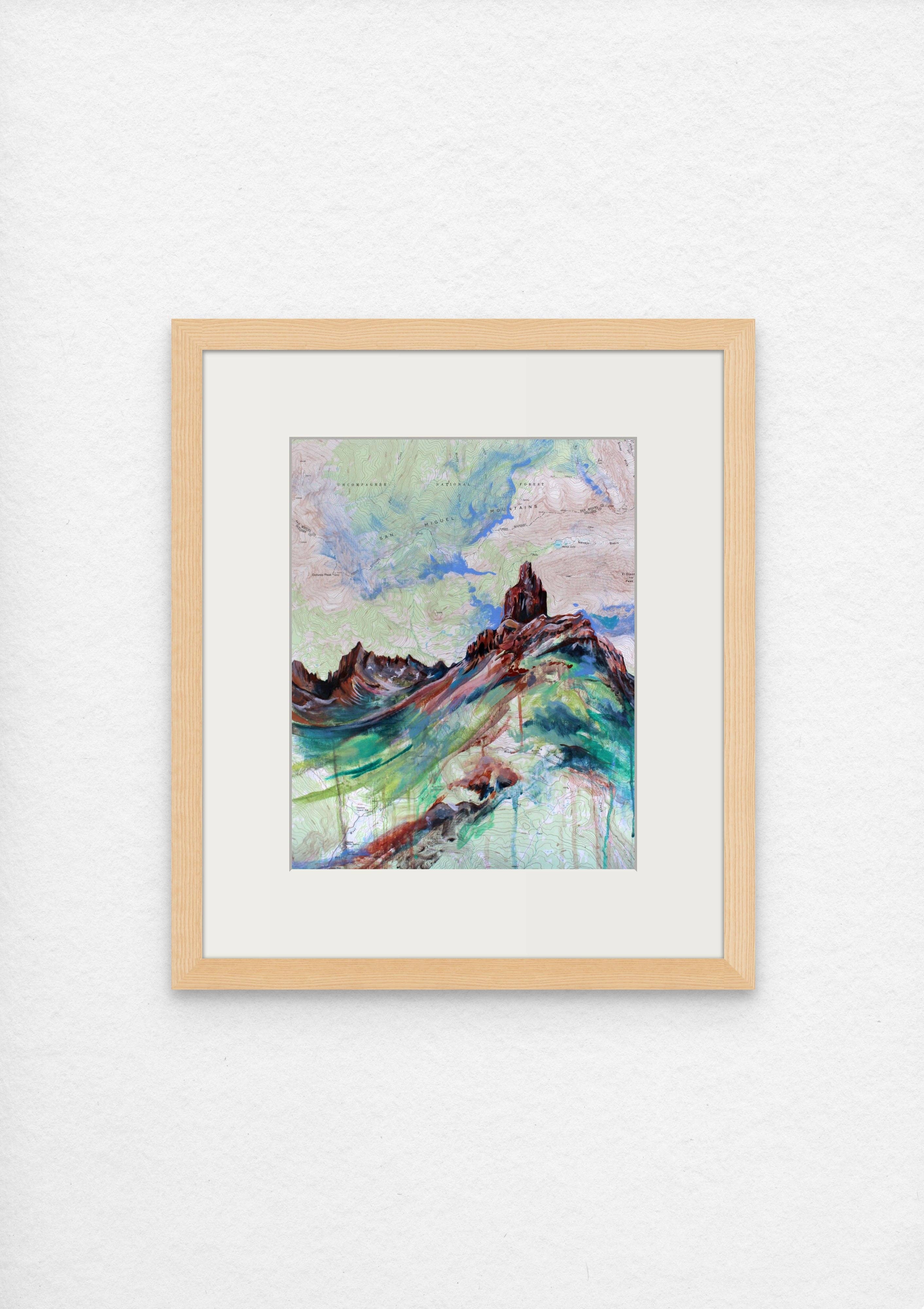 Lizard Head Map Art Print