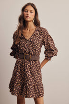 Floral Printed Corduroy Mini Dress