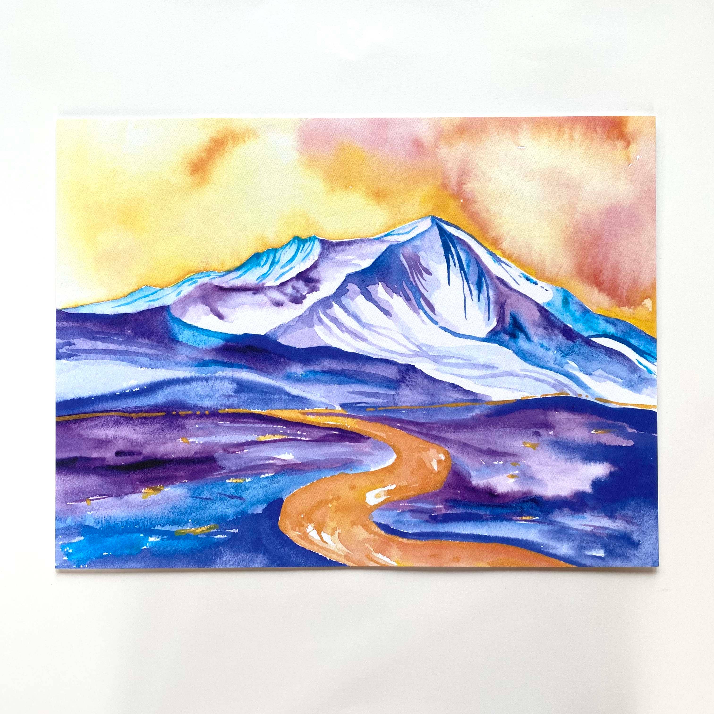 Mountain Art 12x16 print: Gold Mountain