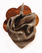 Classic Deep Olive Floral Western Bandana - 100% Silk