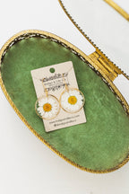Pressed Daisy Earrings, 14k gold filled