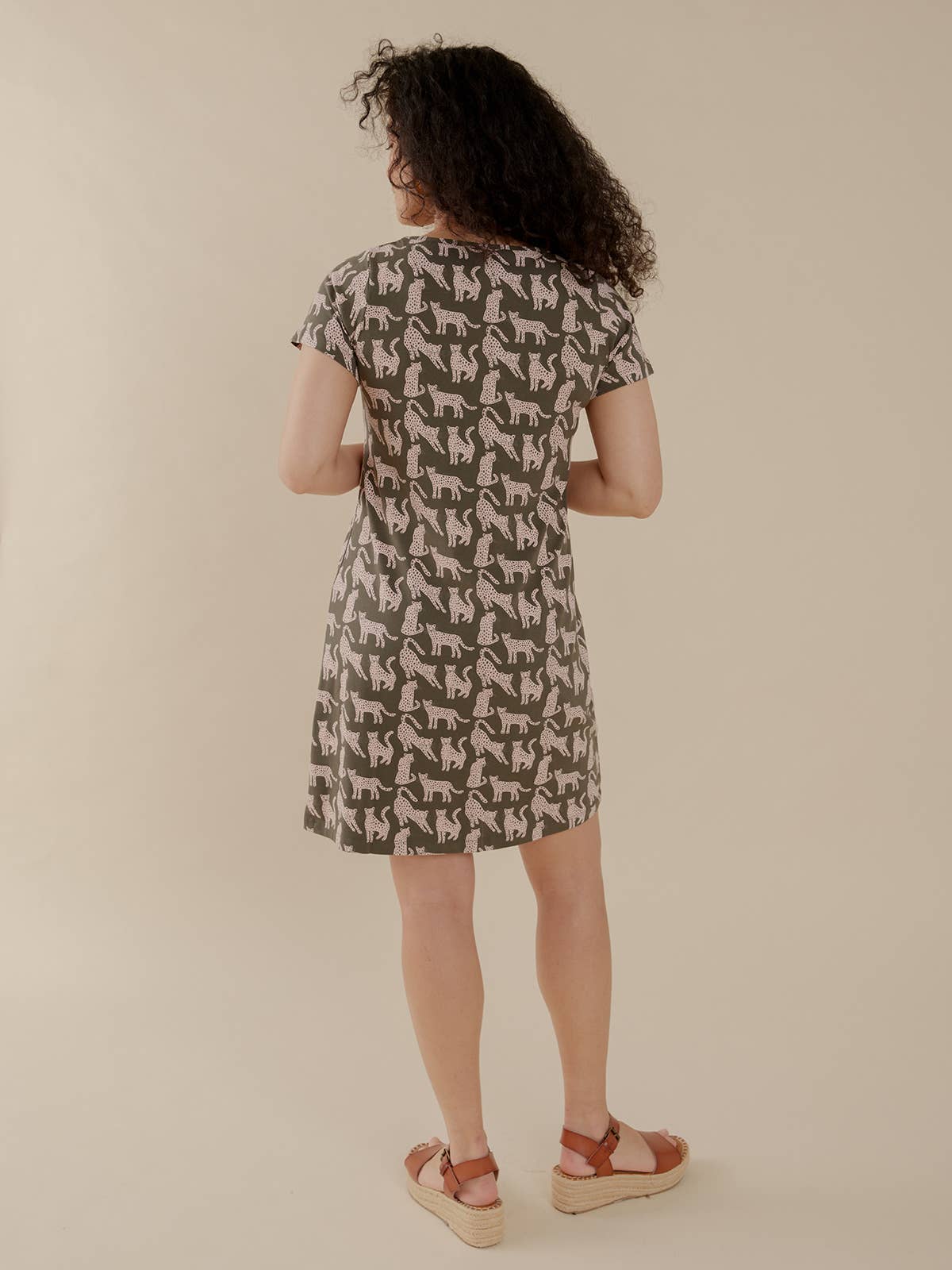 Leopard Green Hudson Shirt Dress