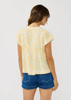 Flutter Sleeve V-Neck Floral Top
