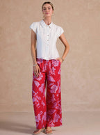 Button Down Slim Fit Short Sleeve Blouse