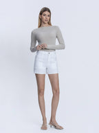 Super High Rise Optic White Mom Shorts