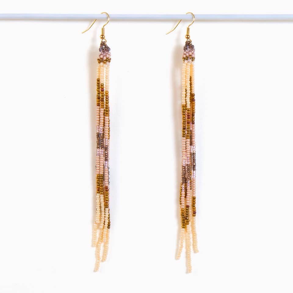 Beaded Fringe Duster Earrings