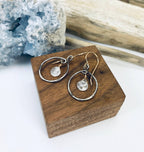 Eternity Earrings - Oxidized with Moonstone
