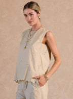 Floral Embroidered Sleeveless Top