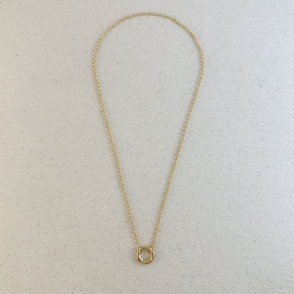 Rolo Chain Necklace Featuring Carabiner Clasp