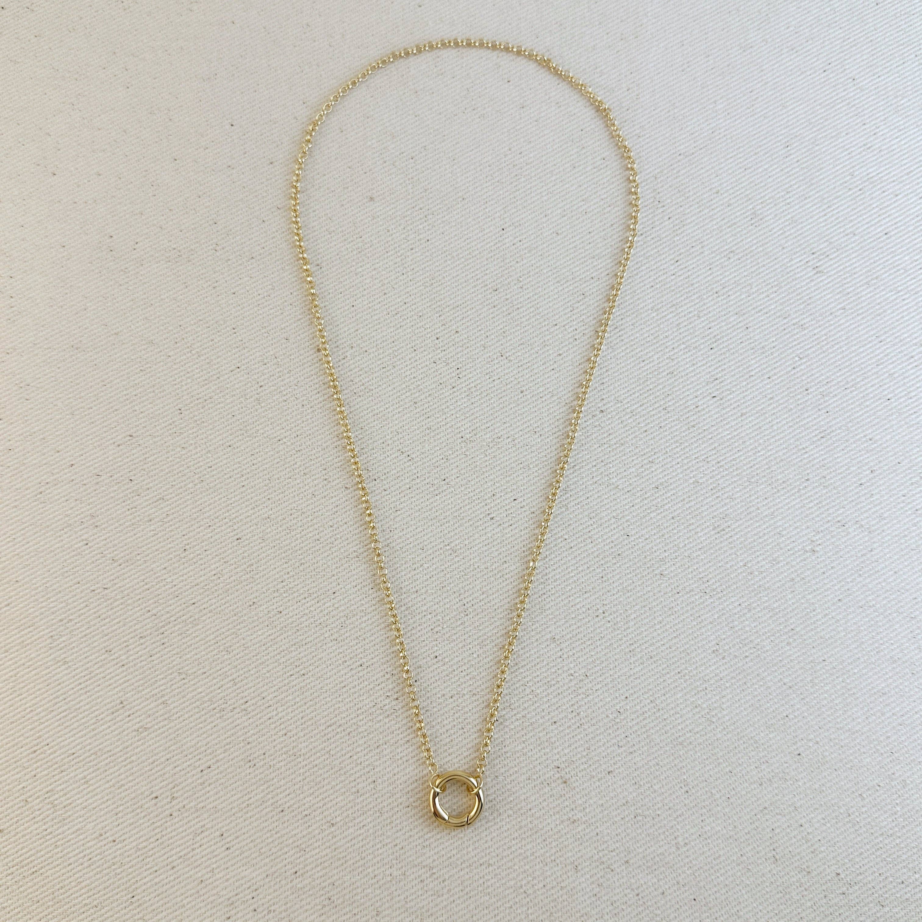 Rolo Chain Necklace Featuring Carabiner Clasp
