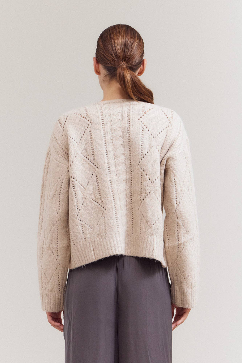 V Neck Cable Sweater