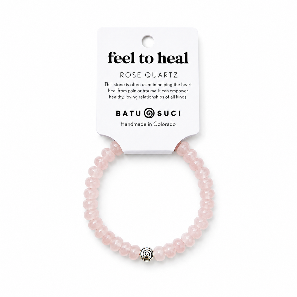 Feel to Heal Rondelle Bracelet  |  Rose Quartz Gemstone Bracelet
