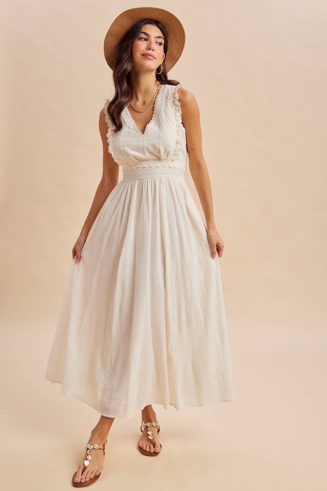 EYELET LACE MAXI DRESS