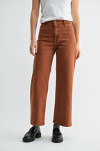 Trouser Wide Leg (Longer Length) - Rust Brown