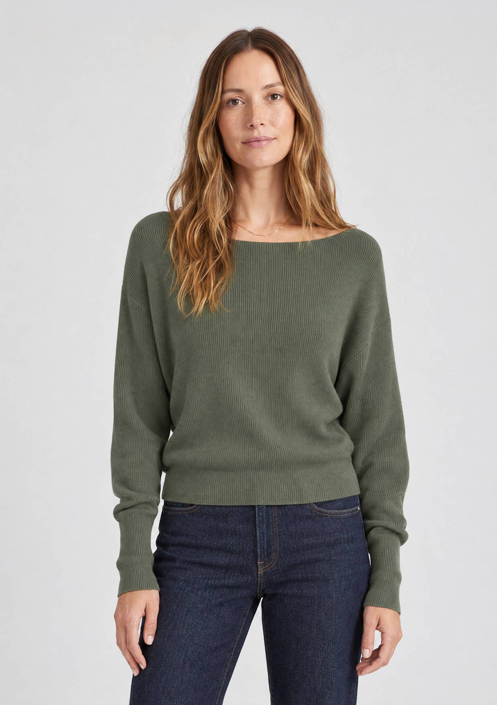 Ribbed Boatneck Sweater