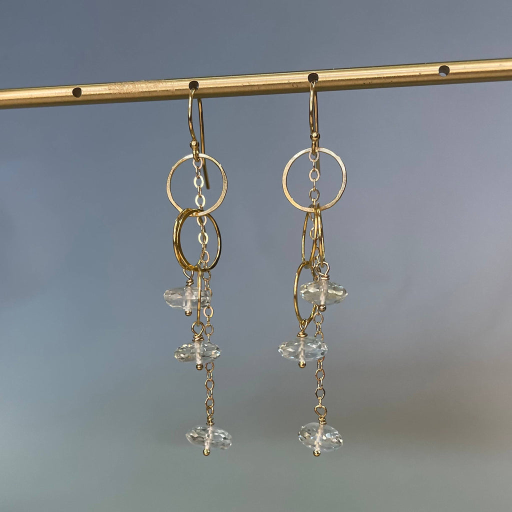 Triple Circle Stone Earrings